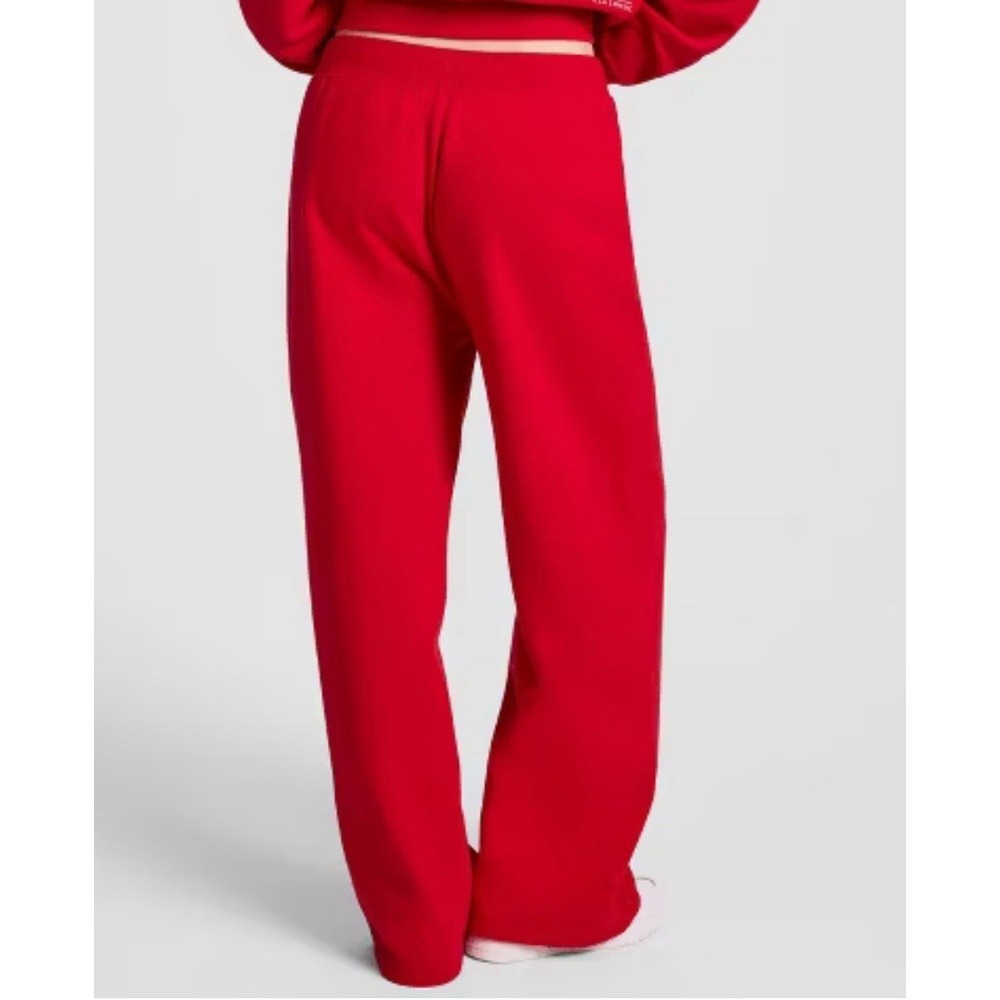 Champion Women's High-Rise Fleece Wide Leg Sweatpants - Red L